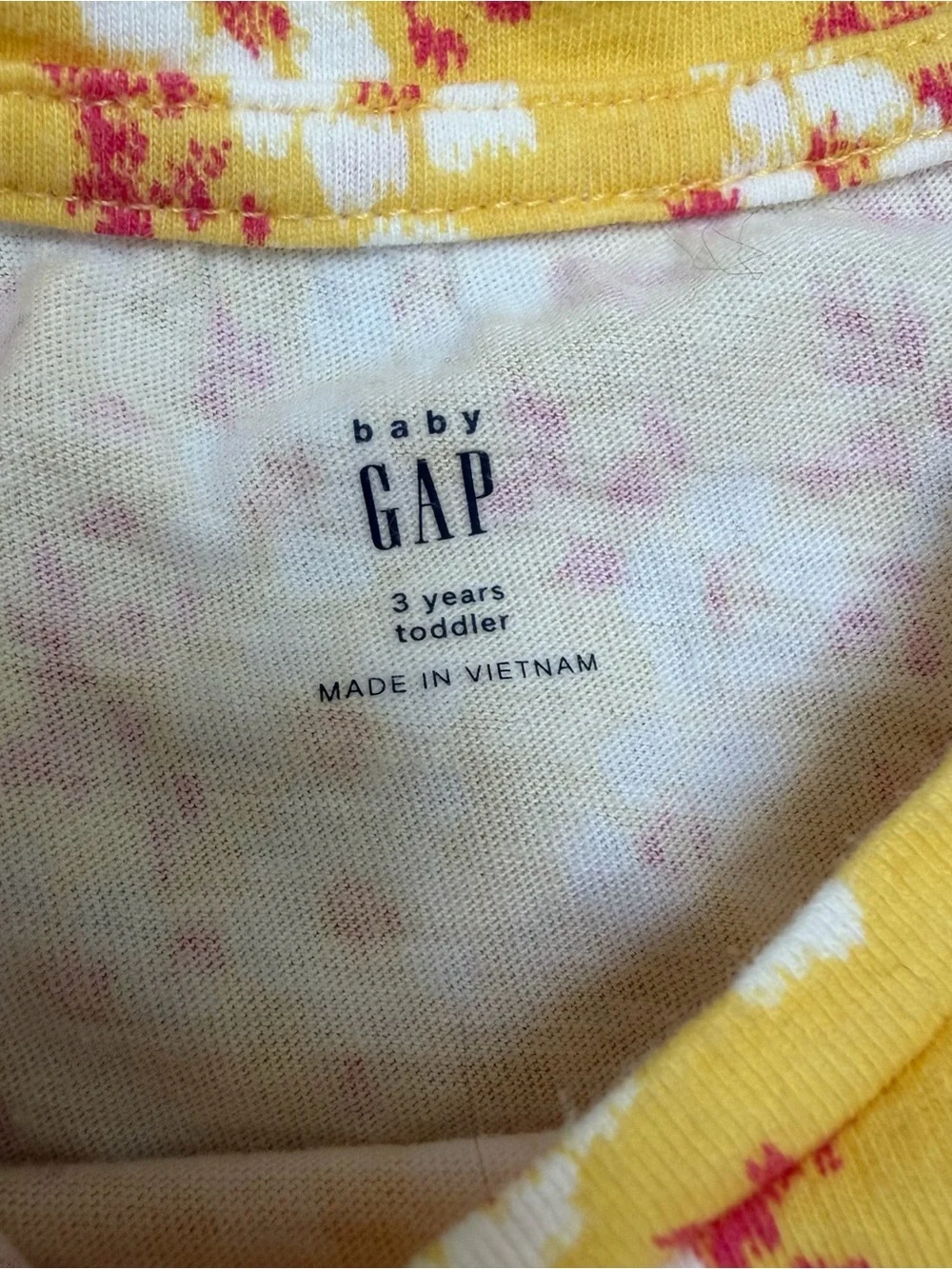 BABY GAP SHORT SLEEVE T SHIRT FLORAL YELLOW ORANGE 3T